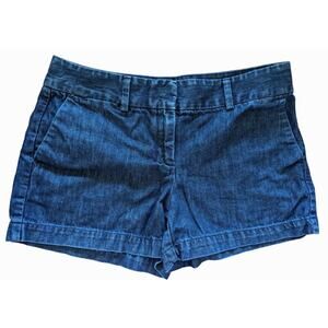 LOFT Riviera Denim Shorts 4 Dark Wash Chinos Cotton Pockets Quiet Luxury Preppy